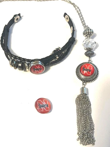 University of Nebraska Huskers NCAA Snap Jewelry snap, Necklace or bracelet Cover
