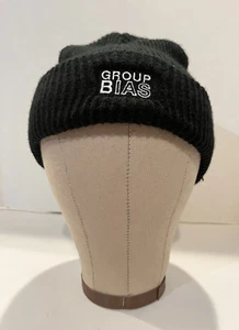 "Group Bias" Black Adult Beanie Stretch Fit, Unworn Clean Like New - Picture 1 of 5