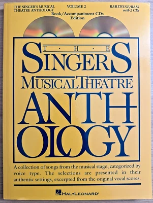 THE SINGERS MUSICAL THEATRE ANTHOLOGY V. 2 Book  NO CDs  Baritone/Bass USED GOOD - Image 1 of 4