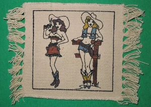 El Paso Saddle & Blanket Co. Pin-up Cowgirl Fabric Coaster, 100% Cotton - Picture 1 of 3