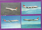 Swissair Airlines Issued 60S/70S. Dc-8/9/10/747 Fleet Postcards Lot Of 4