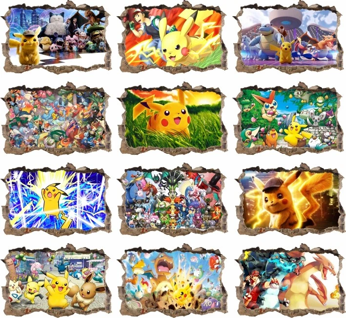 POKEMON 140cm STICKER 3D LEGO Wandaufkleber Wandtattoo pikachu Charizard - Bild 1 von 1