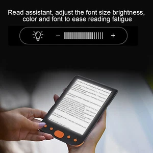 BK-6025L 6inch 8G E Book Reader Supports TF Card Screen Lighting Orange Fit - Picture 1 of 16