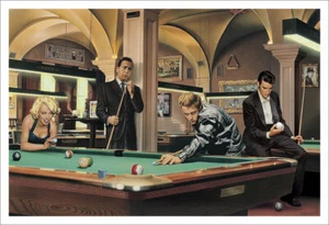 GAME OF FATE Legends Billiards Pool 24x36 POSTER Elvis James Dean Marilyn Monroe - Picture 1 of 1
