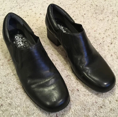 Walking Cradles Elites Black Leather Ankle Bootie 9.5 Medium Boots Shoes - Image 1 of 4