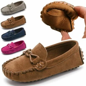 Kid Boys Girls Toddler Casual Slip On Soft Loafers Holiday Flats Boat Shoes Size - Picture 1 of 15
