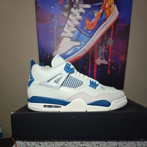 Size 12 - Air Jordan 4 Retro 2024 Military Blue - Picture 1 of 5