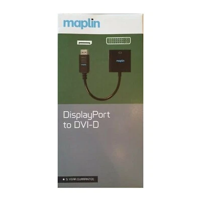 Maplin Displayport To DVI-D Adapter Converter For Mac PC Laptop - Image 1 of 2