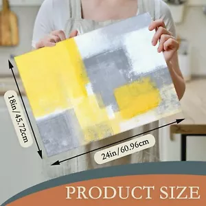 Grey Yellow Dish Drying Mats 18x24 InchAbstract Art Dish Pad Drying Rack Mat ... - Picture 1 of 3