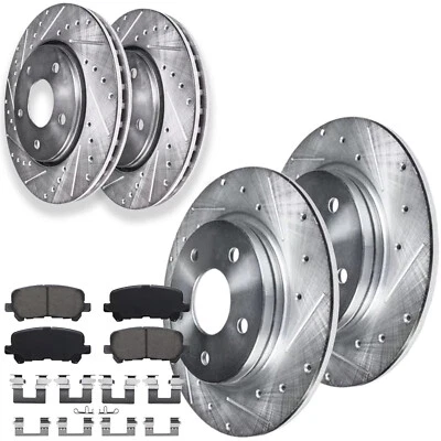 330mm & 334mm Front Rear Rotors Ceramic Brake Pads for Honda Pilot Acura MDX ZDX - Image 1 of 4