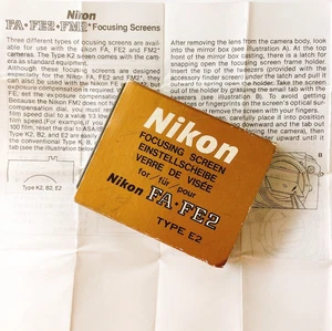 Nikon Focusing Screen For FA・FE2・New FM2 Type E2 grid mat in Box from Japan - Picture 1 of 9