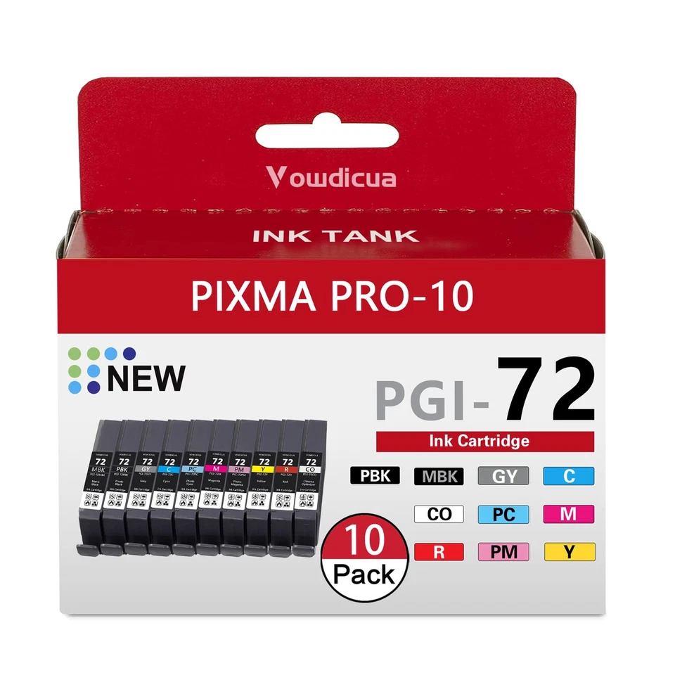 ** NEW Canon Ink Cartridges | PGI-72 / PGI72 | Black/Color | High Yield | 10-Pak - Image 1 of 4