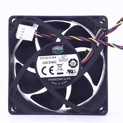 One New Cooler Master FA08025M12LPA DC12V 0.45A 4-Wire Cooling Fan#QW - Image 1 of 3
