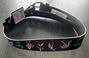 Disney Marvel Kids Belt Super Heroes Heads Thor Hulk Iron Man Black MEDIUM NEW - Picture 1 of 9