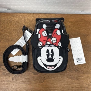 Disney Parks Minnie Mouse Black White Polka Dot Lug Crossbody Bag New - Picture 1 of 3