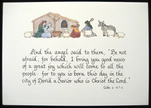 Biglietto Auguri Natalizio Vintage Silenzioso Notturno-Naïve Art) - Foto 1 di 10