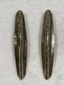 Vintage Boho Long Textured Boho Silver Tone Stud Post Earrings 3” - Picture 1 of 9