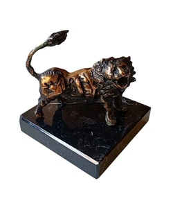 *HH* Statua Scultura Bronzo Leone Medhat Shafik Egitto Cane Foo Statue Lion Dog - Picture 1 of 24