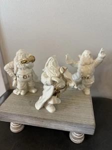 Lefton Weihnachten 3 Porzellan Figuren mit Goldrand Santa 2000 Musical EUC - Bild 1 von 15