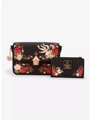 Bolso Bandolera y Cartera Loungefly Disney Pesadilla Antes de Navidad Floral Cero Foto 1 de 4