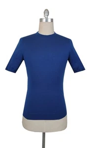 $550 Svevo Parma Blue Cotton Crewneck Sweater - (SV424255) - Picture 1 of 4