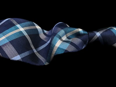 CHAPS RALPH LAUREN - Corbata de cuello 100 % seda a cuadros azul para hombre 3,2" W x 58" L Foto 1 de 4