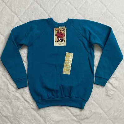 Sudadera De Colección 1997 Fruit Of The Loom Niños Niñas Talla XL 14-16 Verde Azulado Sin Stock Foto 1 de 4