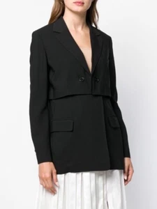 3.1 Phillip Lim black tiered twill blazer jacket size 2 extra small XS - Picture 1 of 24