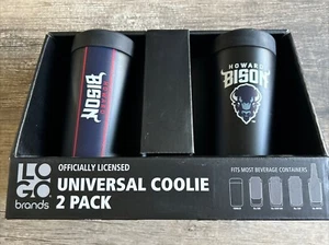 LogoBrands Howard University Bison Universal Coolie 2 Pack Tumbler Can Cooler - Picture 1 of 5