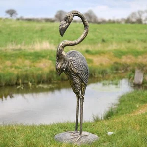 Cast Aluminium "Greater" Freestanding Flamingo Garden Sculpture - Picture 1 of 6