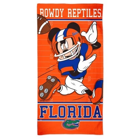 FLORIDA GATORS MICKEY MOUSE SPECTRA BEACH TOWEL 30"X60" COTTON PLUSH Cover
