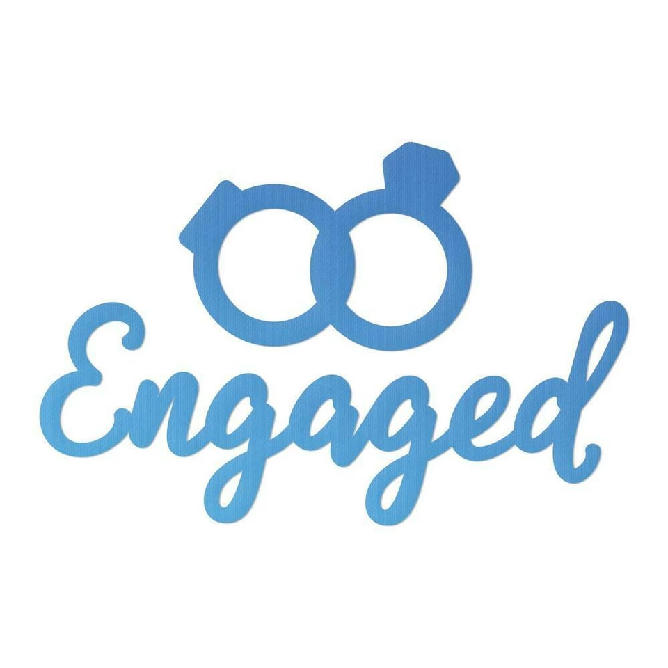 Couture Creations Mini Die Release 2 Engaged Sentiment & Rings 2pc - image 1 of 1