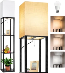 Floor Lamp with Shelves, Floor Lamps for Living Room Decor Display Shelf Lamps w - Picture 1 of 12