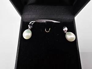 9CT WHITE GOLD PEARL BALL EARRINGS 2.8GMS - Picture 1 of 2