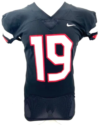 NUEVA Camiseta deportiva de fútbol americano ajustada de manga corta negra roja Nike #19 para hombre L Foto 1 de 4