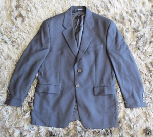 VTG 90s Chaps Ralph Lauren Blazer Mens 40 Short Navy Blue 100% Wool Jacket Logo - Picture 1 of 19