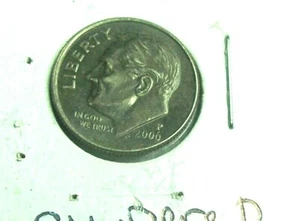 2006 P ROOSEVELT CLAD DIME CINDERED PLANKET ERROR DARKENED TONED - Picture 1 of 5