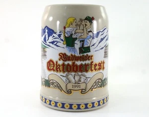 Budweiser Beer Stein 1991 Oktoberfest Collector Series Vintage W Germany - Picture 1 of 10