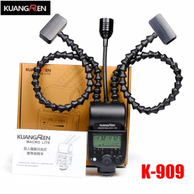 KUANGREN Macro Twin Lite K-909 Speedlite Macro Flash Light for Canon Nikon Sony - Image 1 of 4