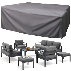 Aluminum Patio Furniture Set 7 Pieces Outdoor Conversation Sets with Cover