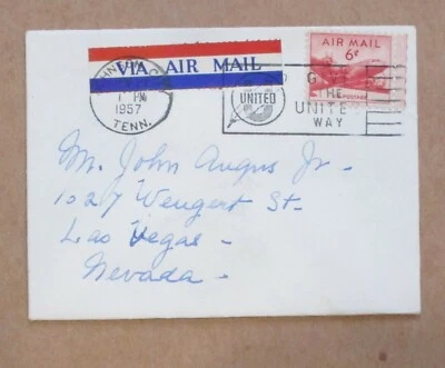 COVER  1957   "SMALL AIR MAIL COVER " w/SLOGAN See Pic - Image 1 of 2