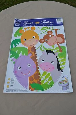 Toilet Tattoos Elongated #TT-1057-O  Gentle Jungle - Image 1 of 4