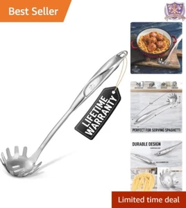 Stainless Steel Pasta Spoon 12" Ergonomic Design Easy to Use Kitchen Utensil - Picture 1 of 10