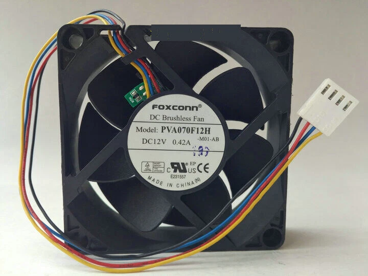 1PCS FOXCONN PVA070F12H 12V 0.42A 7020 PWM CPU Cooling Fan 4-pin - Image 1 of 1