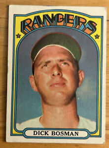 1972 Topps Dick Bosman Baseball Card #365 Rangers Pitcher Low Grade