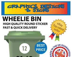 WHEELIE BIN NUMBER CUSTOM HOUSE AND ROAD NUMBER STICKERS - Picture 1 of 2