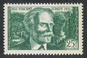 Frankreich 1951 postfrisch Mi 908 Sc 648 Vincent d’Indy, französischer Komponist und Lehrer ** - Bild 1 von 2