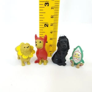 Costume Dogs Puppy Cat PVC Figurine Lot 4 Halloween Sunflower Shark Skunk Devil - Picture 1 of 24
