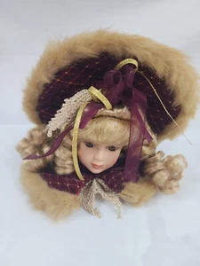 Vintage Victorian Porcelain Head Doll Christmas Ornament - Picture 1 of 12