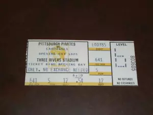 1985 PIRATES OPENING DAY BASEBALL TICKET STUB VS CARDINALS THOMPSON HR - Picture 1 of 2
